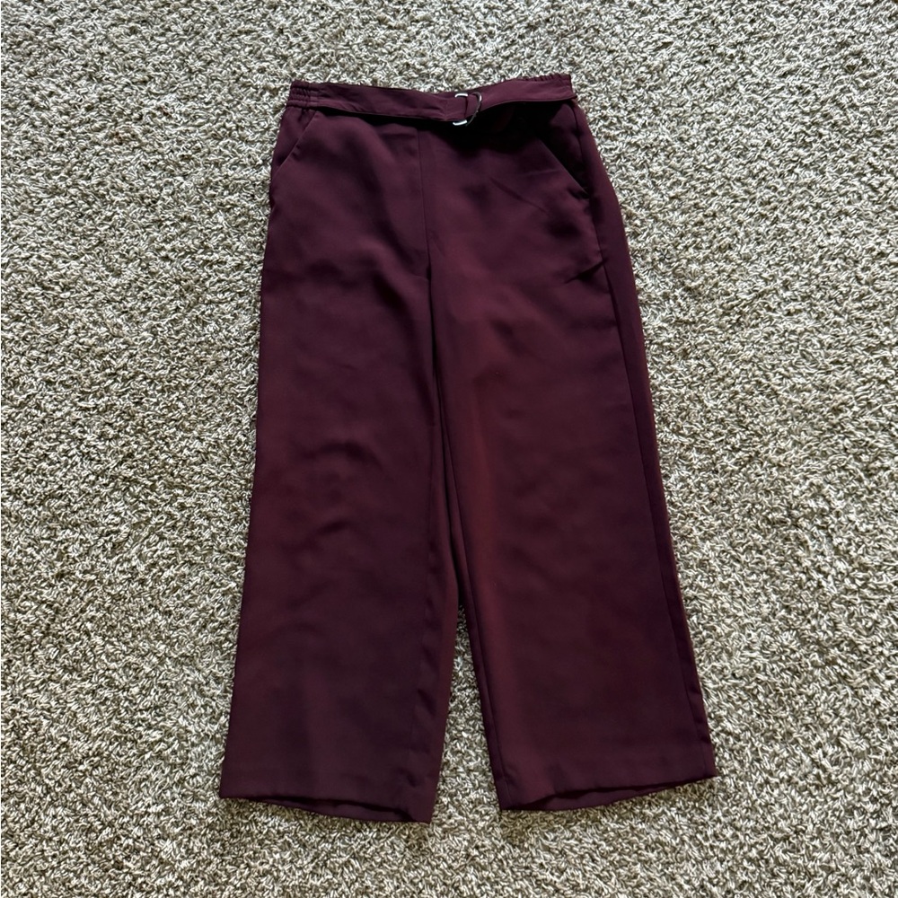 Ann Taylor Maroon Straight Leg Trousers Size 8